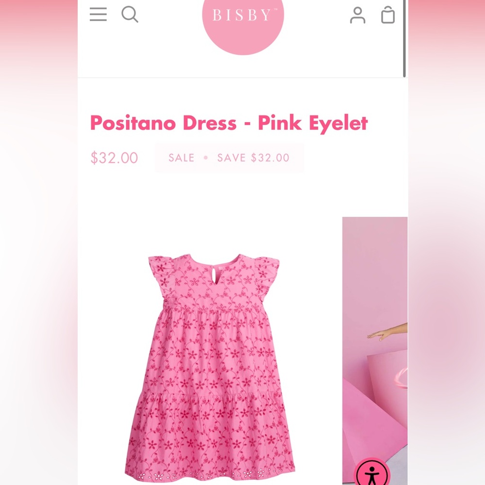 Bisby Pink Embroidered Dress
